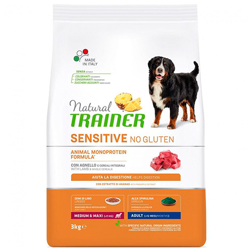 

Trainer Natural Sensitive No Gluten Medium/Maxi Adult / Сухой Безглютеновый корм Трейнер для взрослых собак Средних и Крупных пород Ягненок, Trainer Natural Sensitive No Gluten Medium