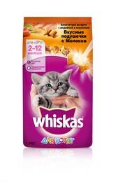 Whiskas Kitten / Сухой корм Вискас Молочные подушечки-паштет для котят Индейка-Морковь