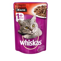Купить Whiskas / Паучи Вискас для взрослых кошек Говядина и Ягненок в желе (цена за упаковку) за 800.00 ₽