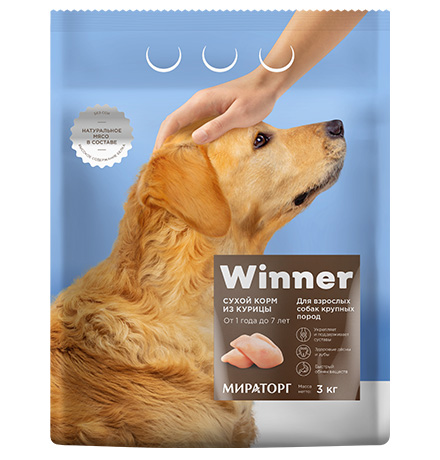 

Winner Adult / Сухой корм Винер для взрослых собак Крупных пород Курица, Winner Adult