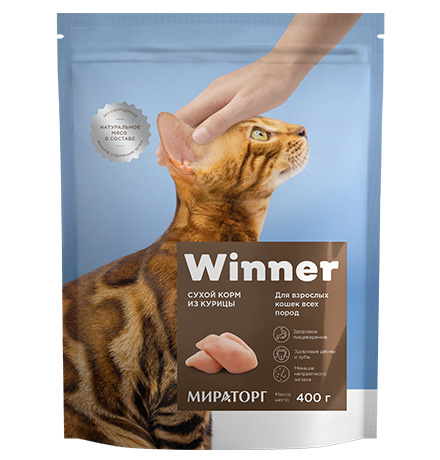 Winner Adult / Сухой корм Винер для взрослых кошек всех пород Курица 
