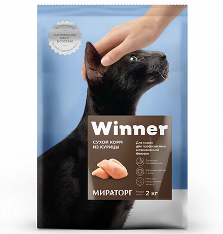 

Winner Adult / Сухой корм Винер для взрослых кошек с Мочекаменной болезнью Курица, Winner Adult