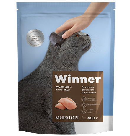 Winner Adult / Сухой корм Винер для кошек домашнего содержания Курица 