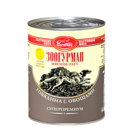 

Зоогурман Влажный корм Консервы для собак Мясное рагу Говядина с овощами (цена за упаковку)