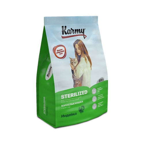 Karmy Sterilized Сухой корм Карми для Стерилизованных кошек Индейка 410₽