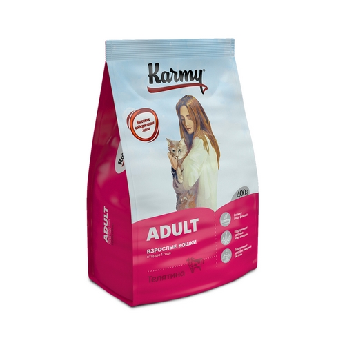 Karmy Adult Сухой корм Карми для взрослых кошек Телятина 391₽