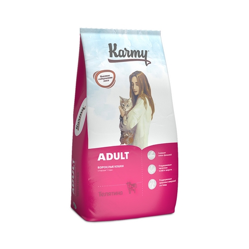 Karmy Adult Сухой корм Карми для взрослых кошек Телятина 6244₽