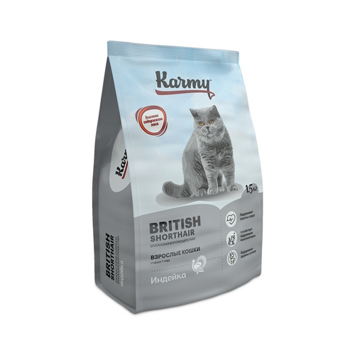 Karmy Adult British Shorthair Сухой корм Карми для взрослых кошек породы Британская короткошерстная 1537₽